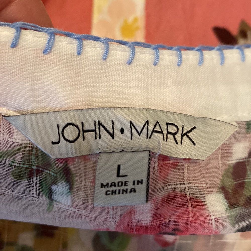 Jon Mark Patchwork Boho Top W Embroidered Lace Sl… - image 8